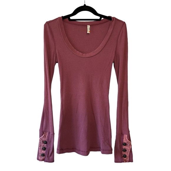 Free People Moto Motor Cuff Thermal Rose Mamba Size Large - Picture 1 of 8